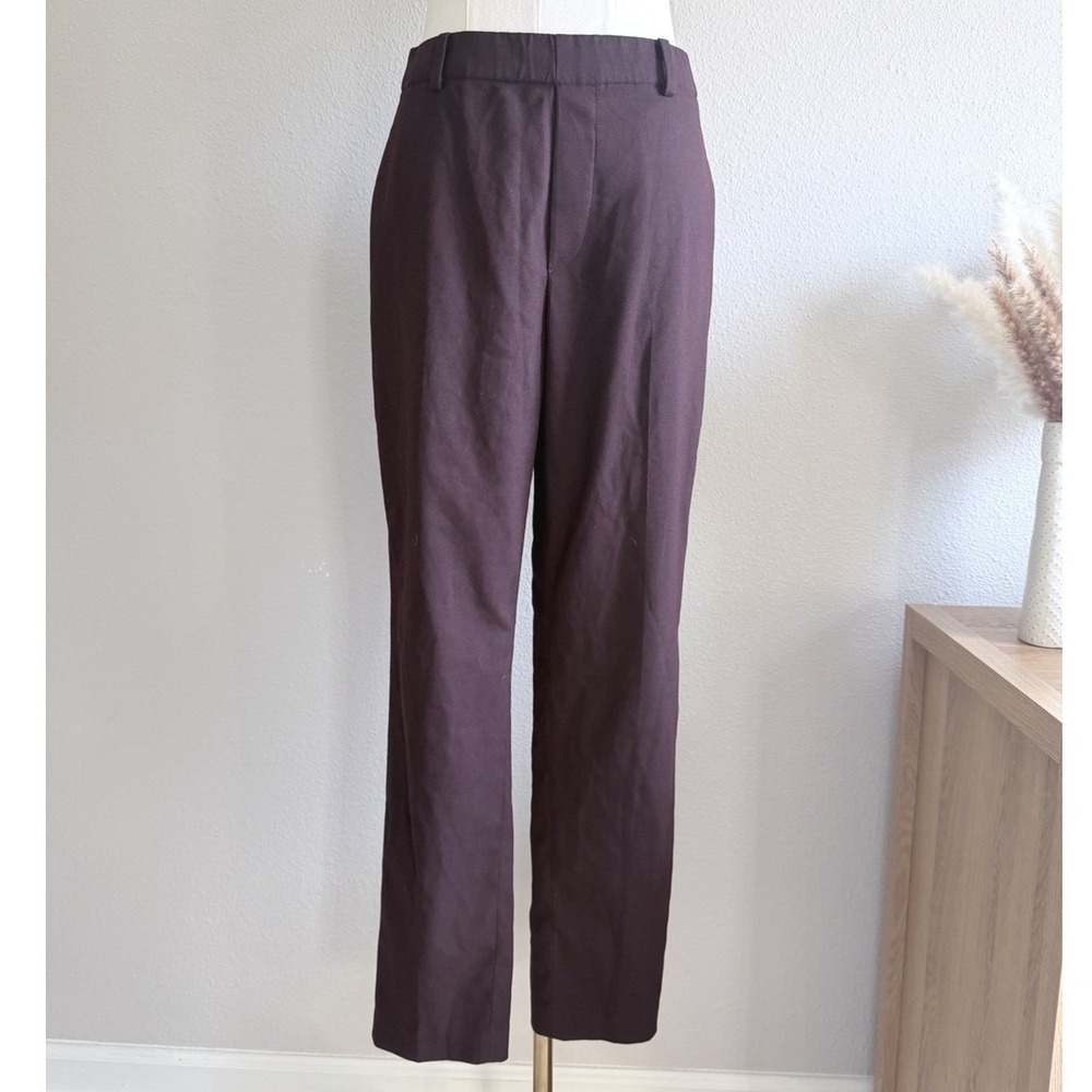 Minimalist Uniqlo Woman's Pants Size S Wine Color Elastic Waist Straight Leg